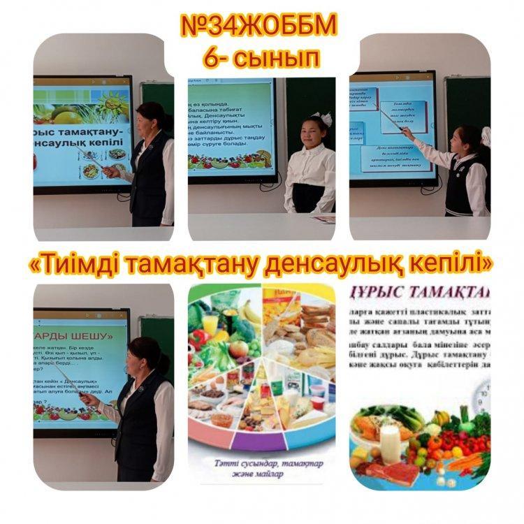 «Тиімді тамақтану-денсаулық кепілі» тақырыбында сынып сағаты