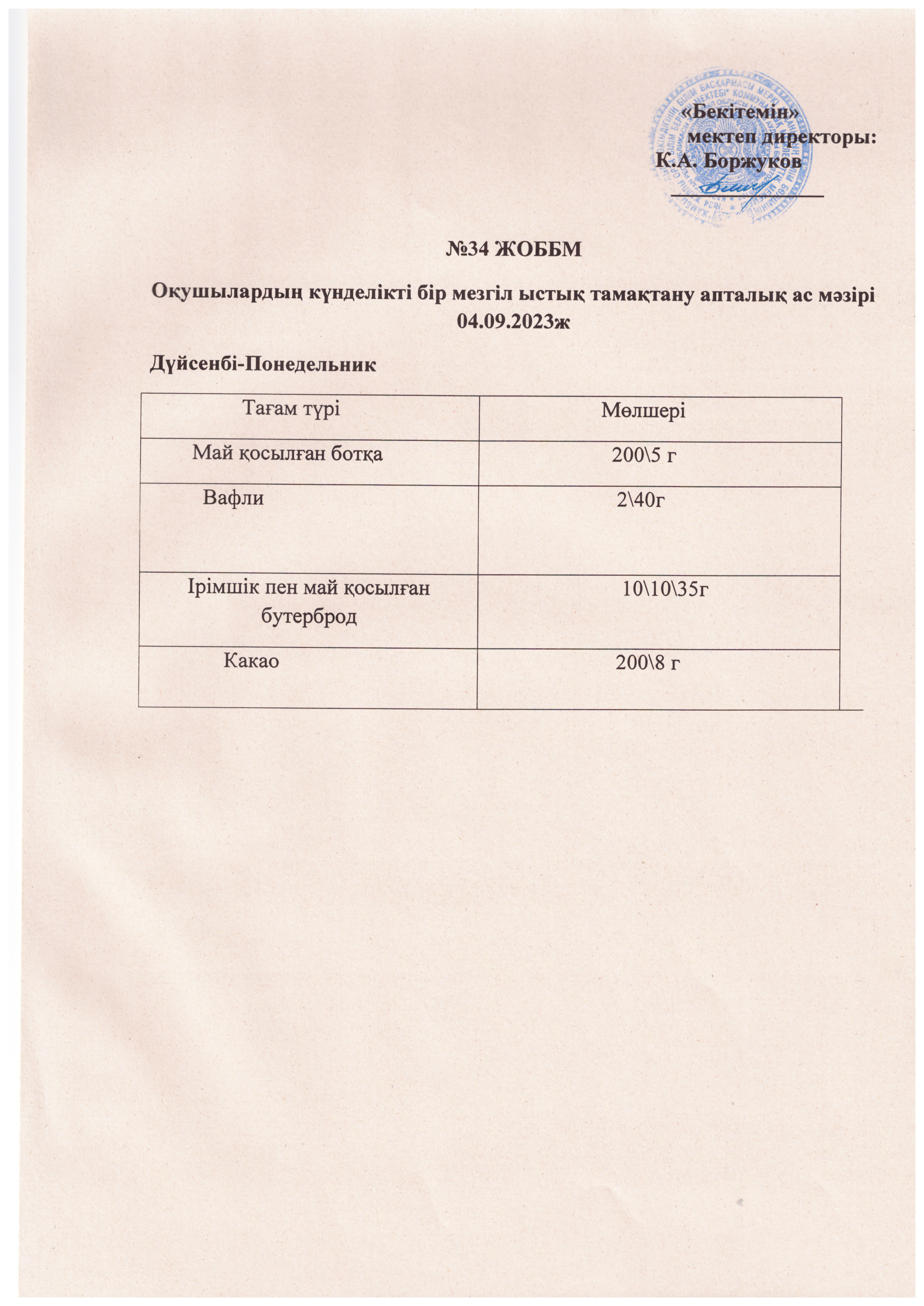 Ас мәзірі