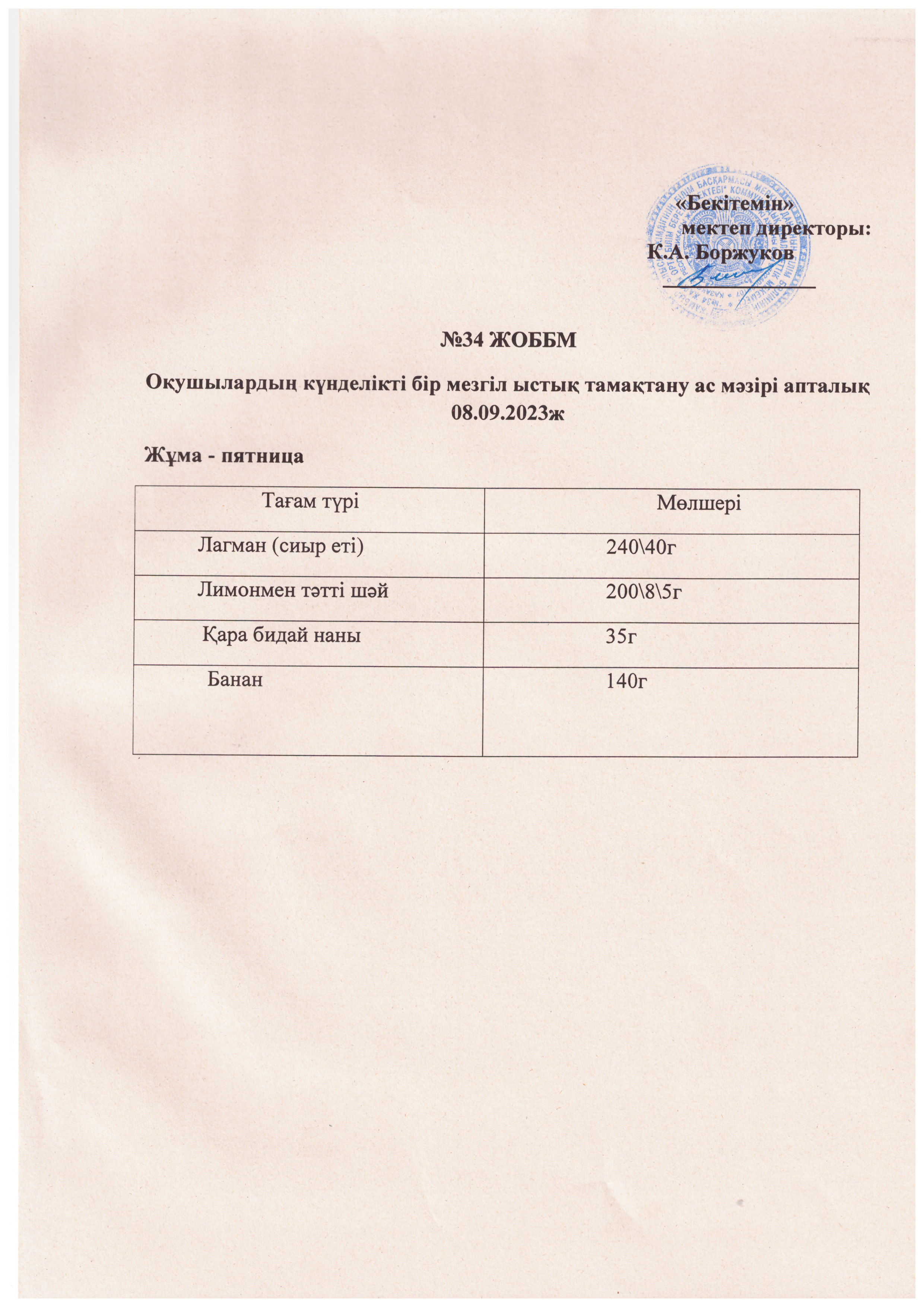Ас мәзірі