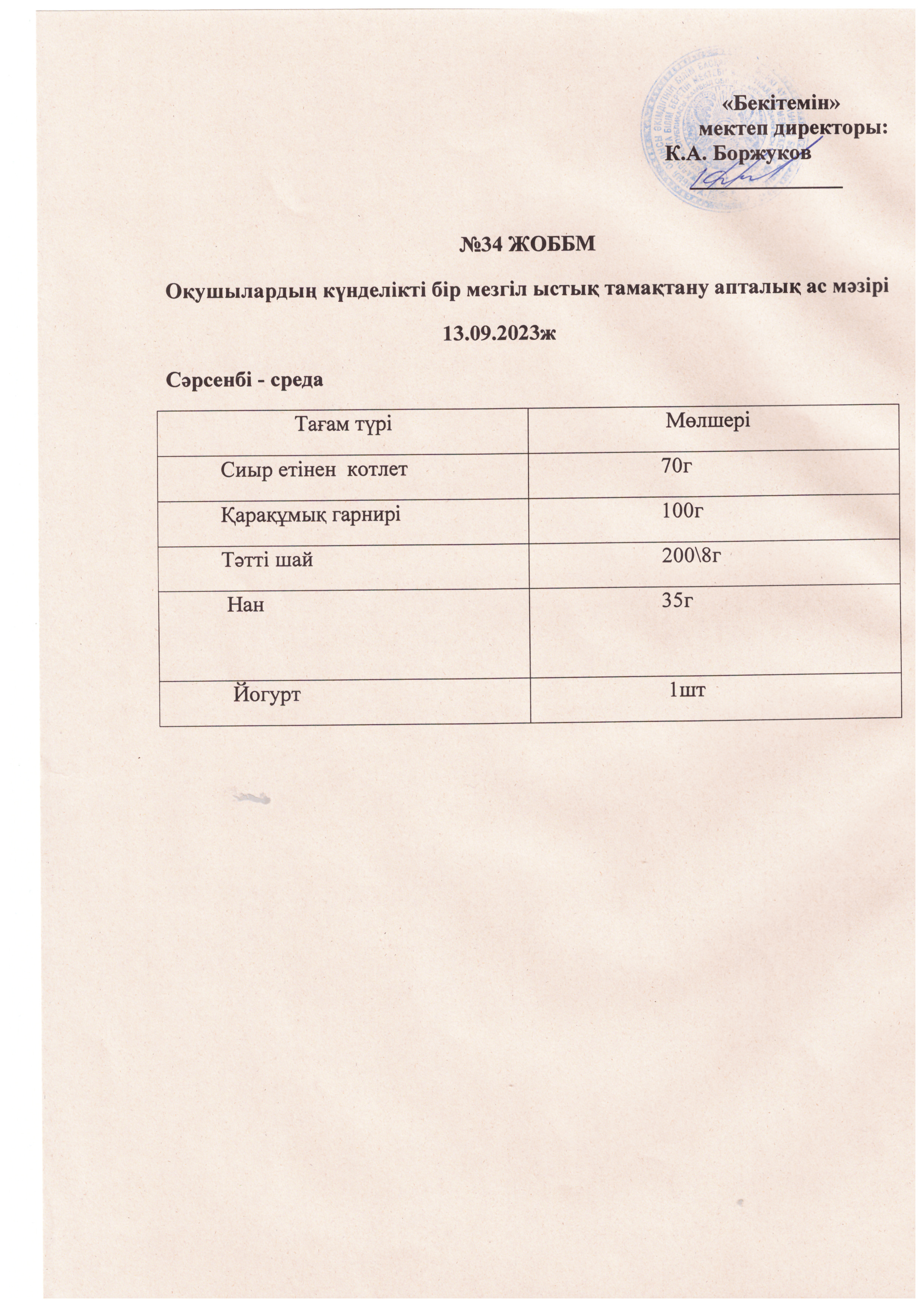 Ас мәзірі