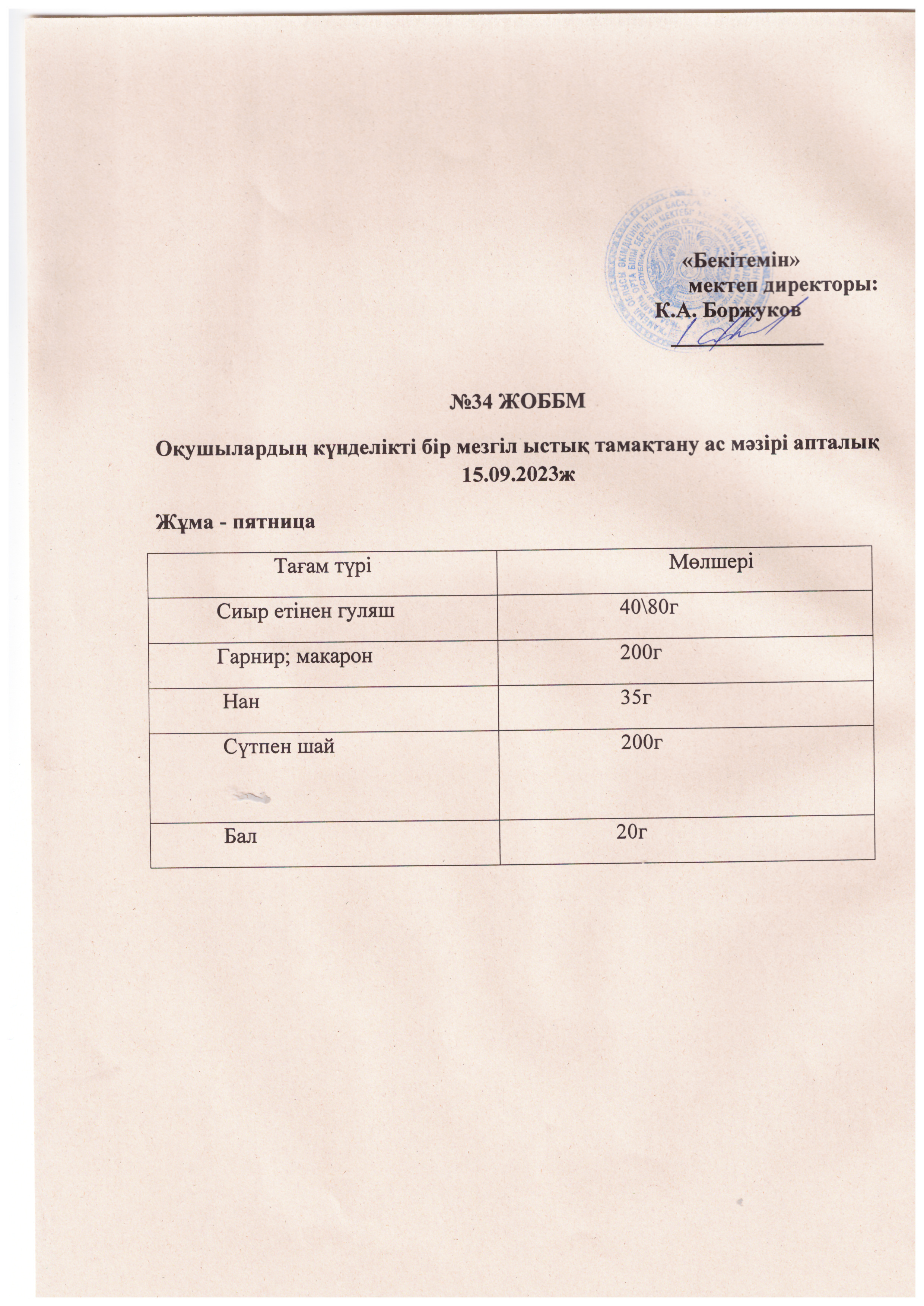 Ас мәзірі