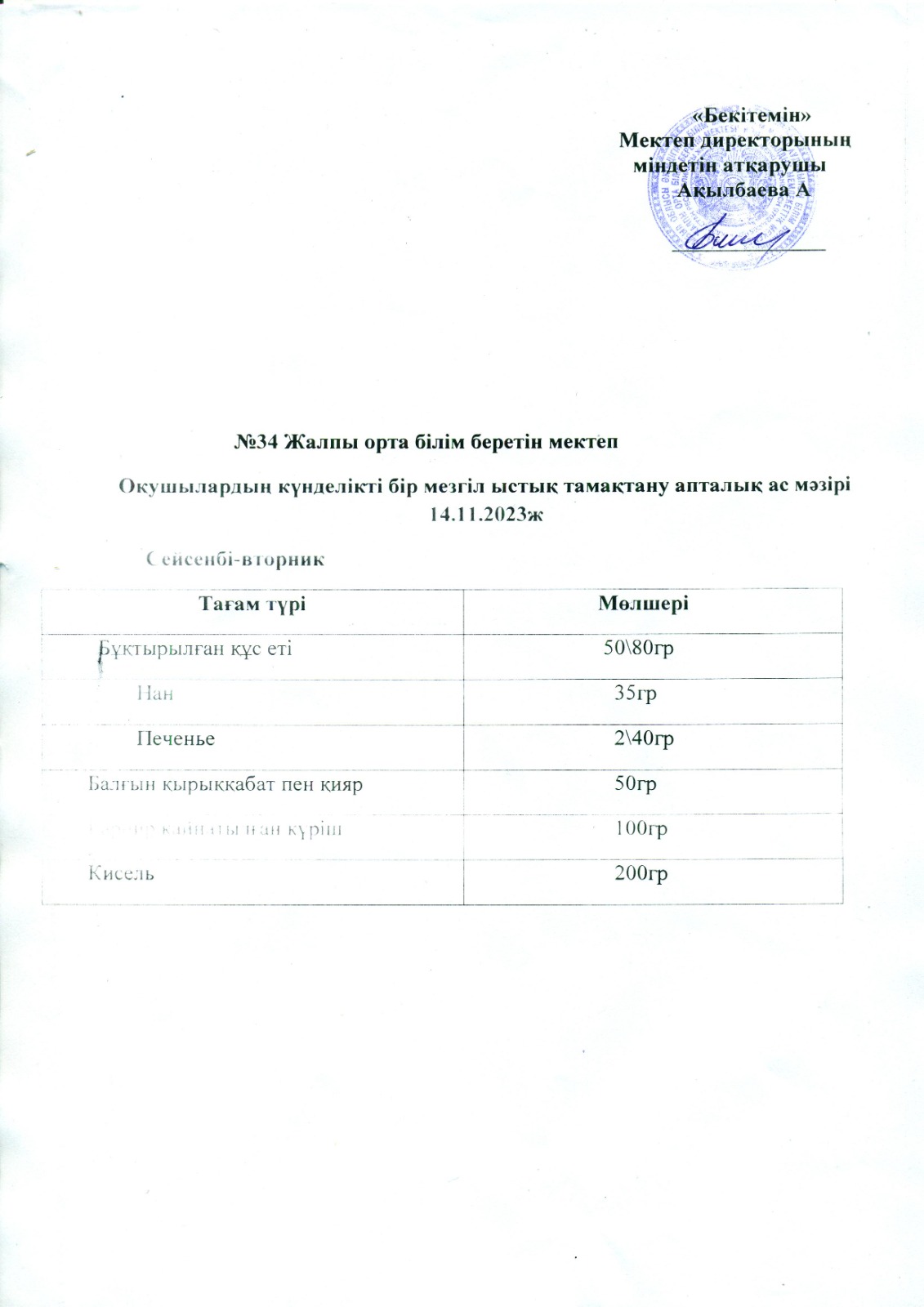 Ас мәзірі