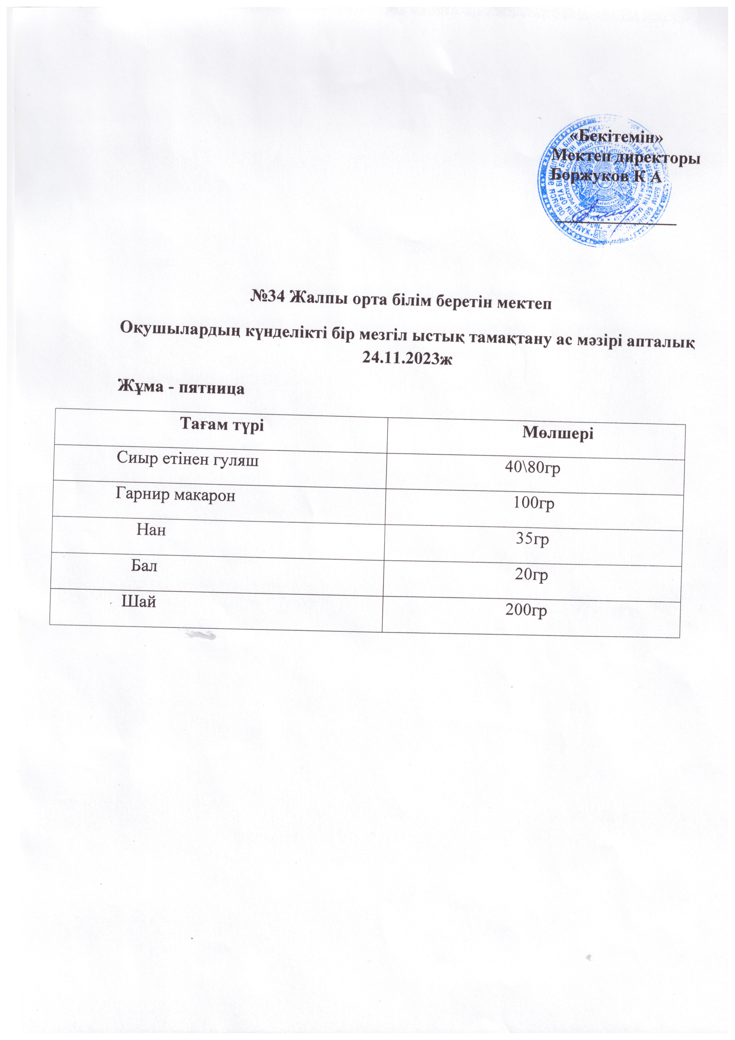 Ас мәзірі
