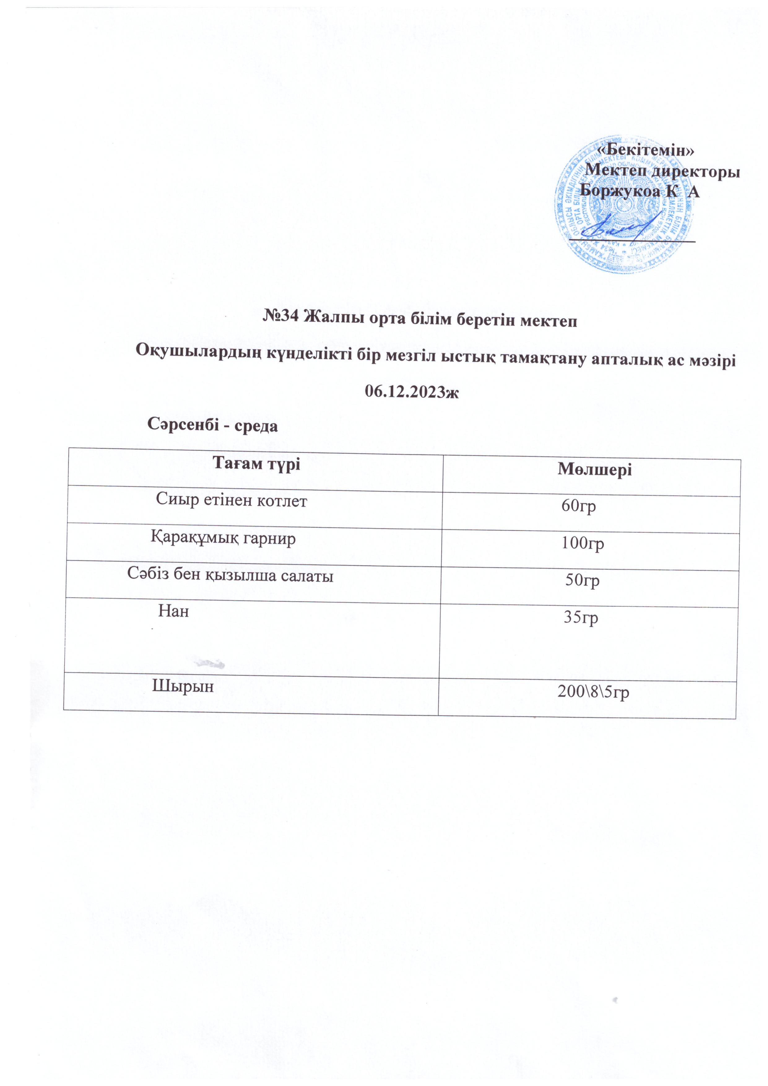 Ас мәзірі