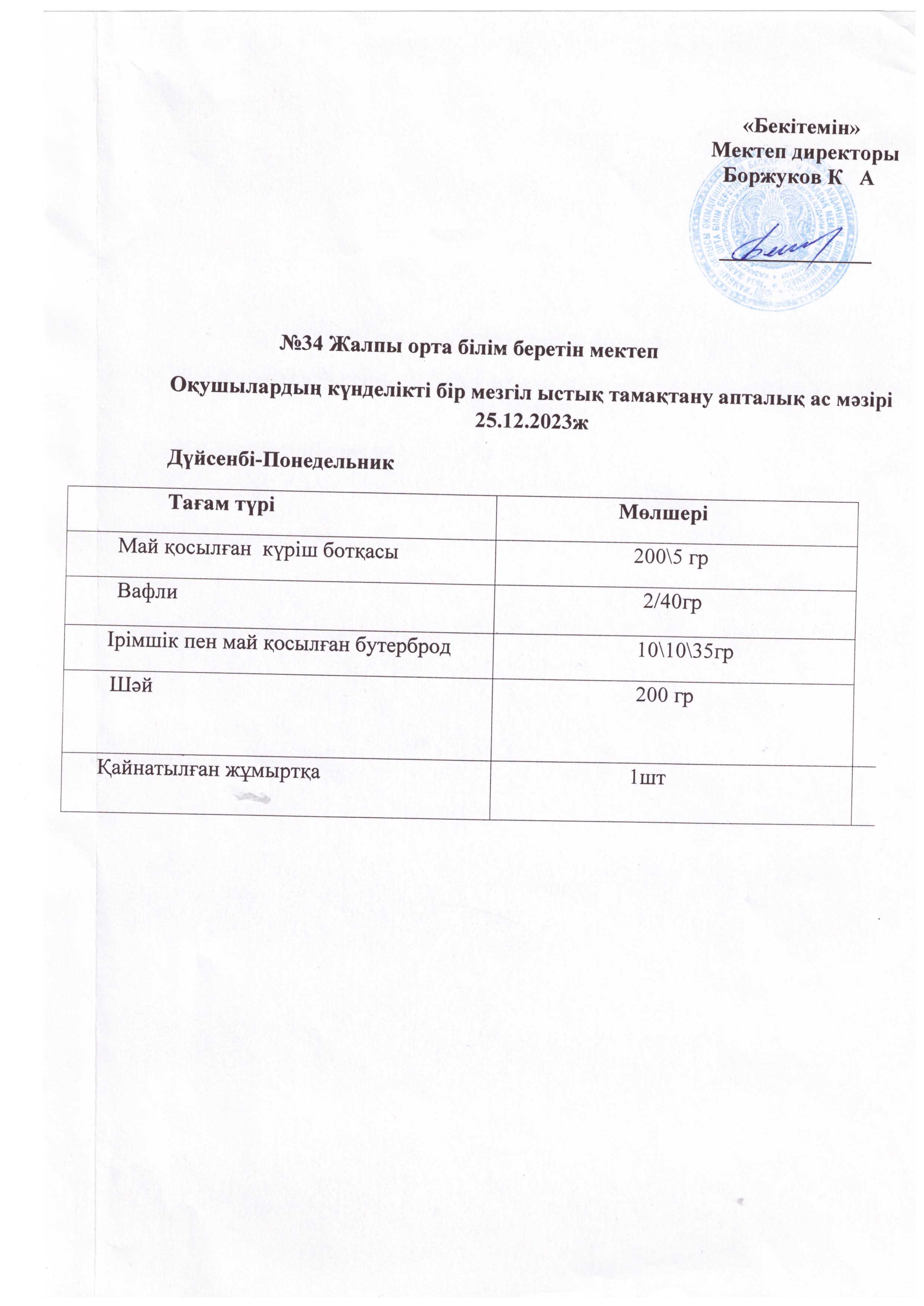 Ас мәзірі