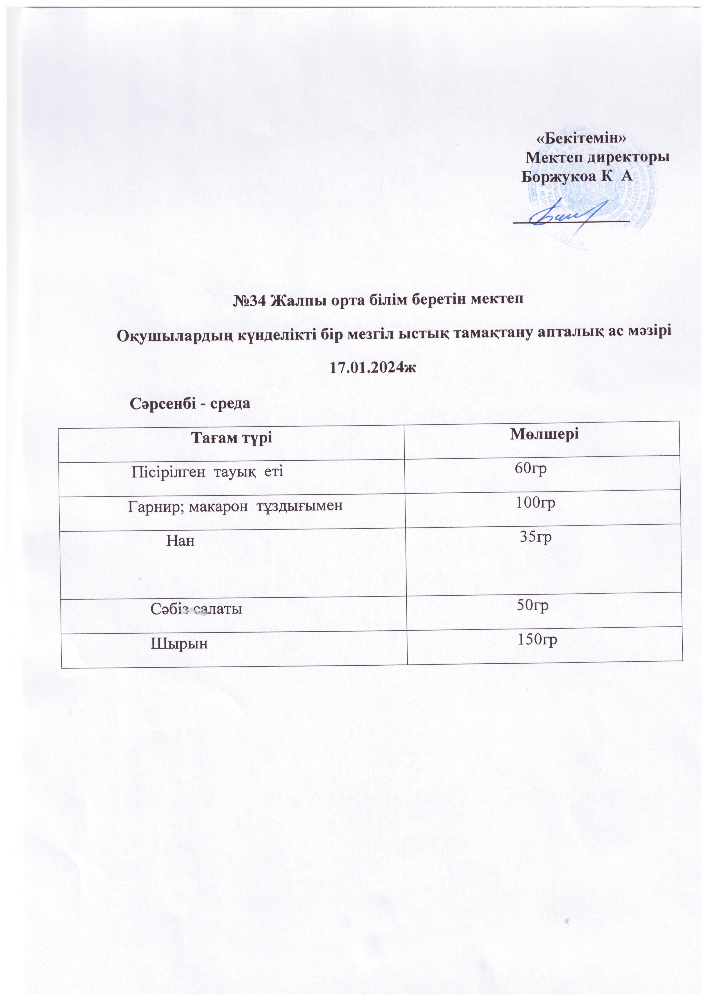 Ас мәзірі