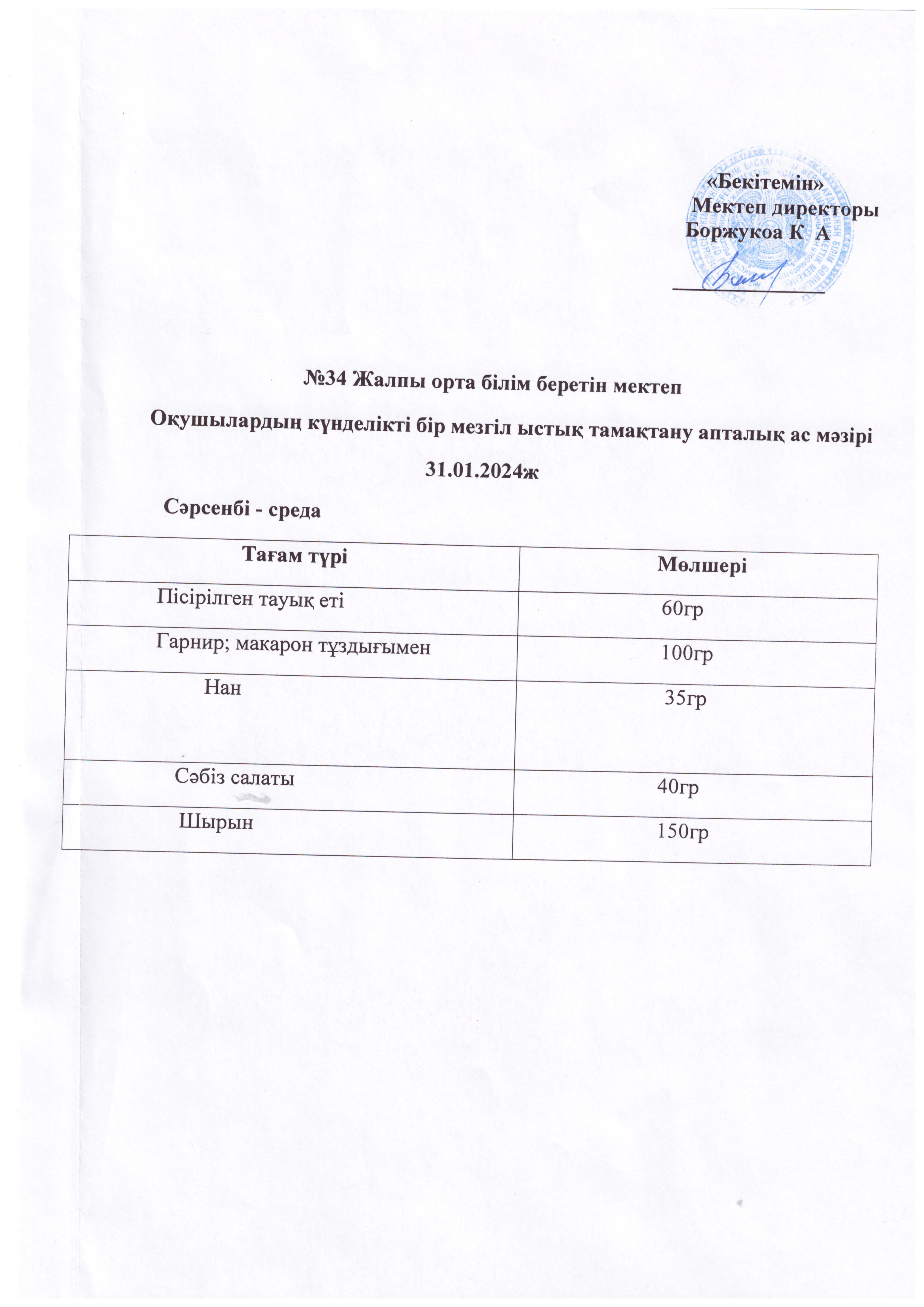 Ас мәзірі