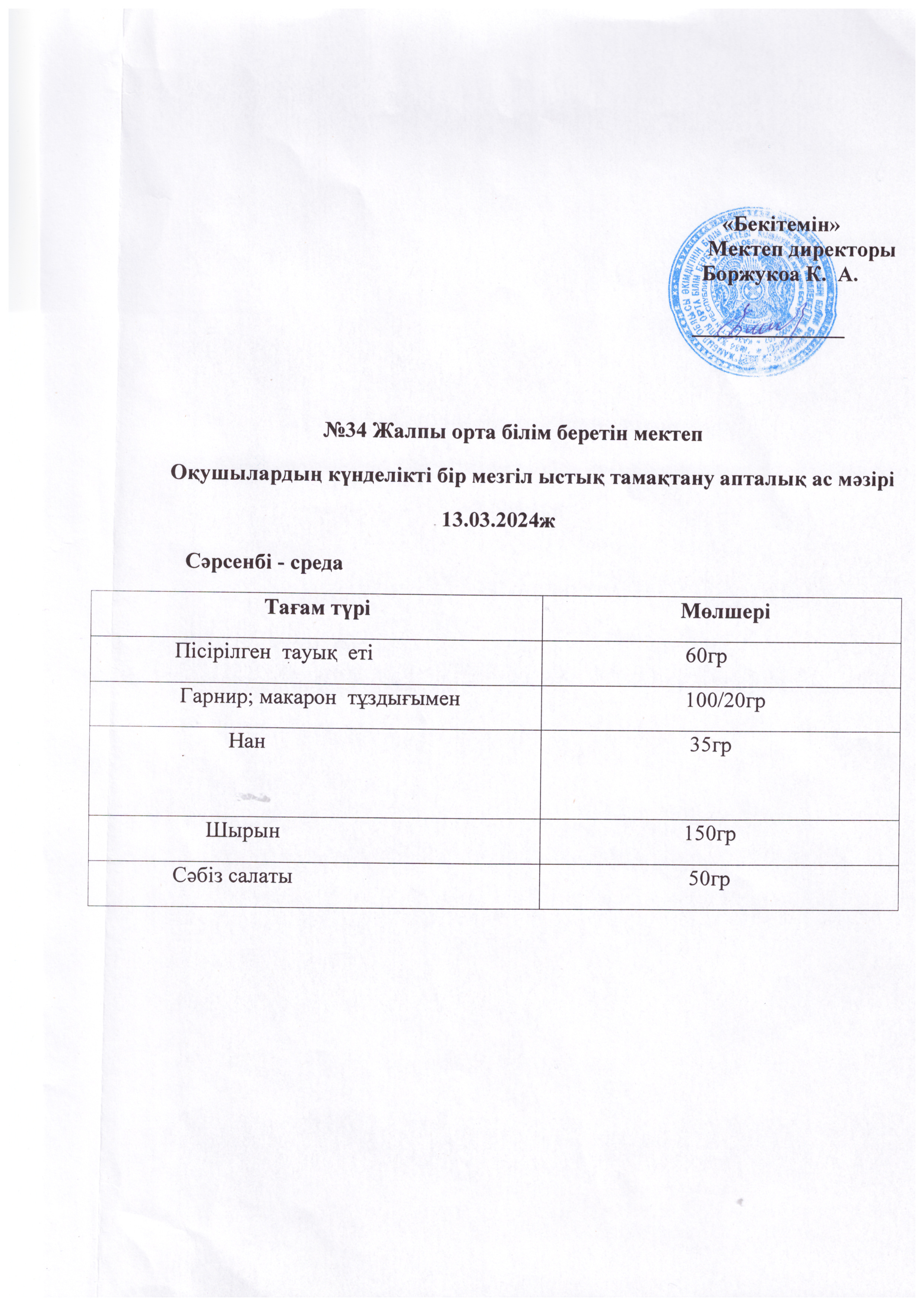 Ас мәзірі