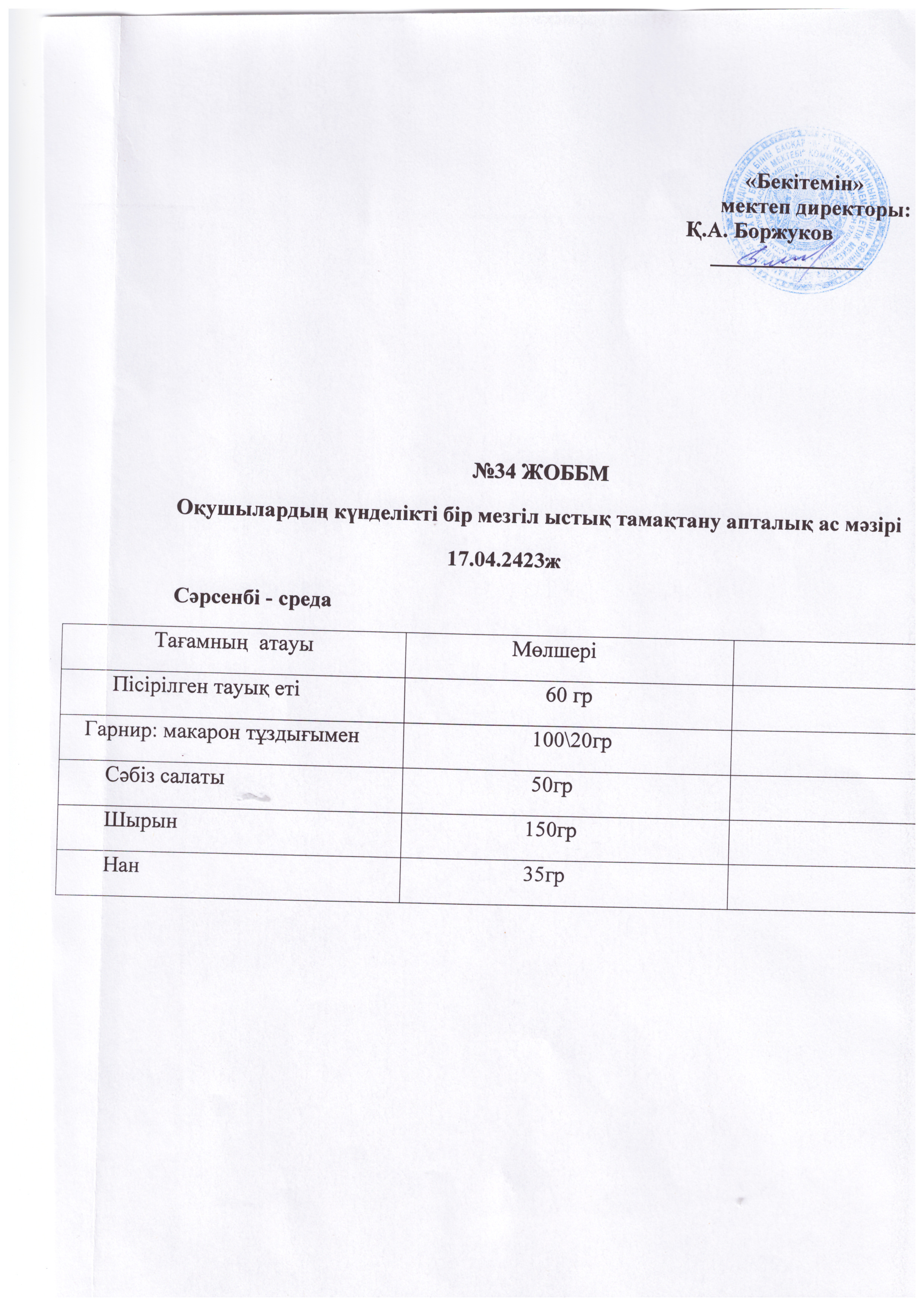 Ас мәзірі