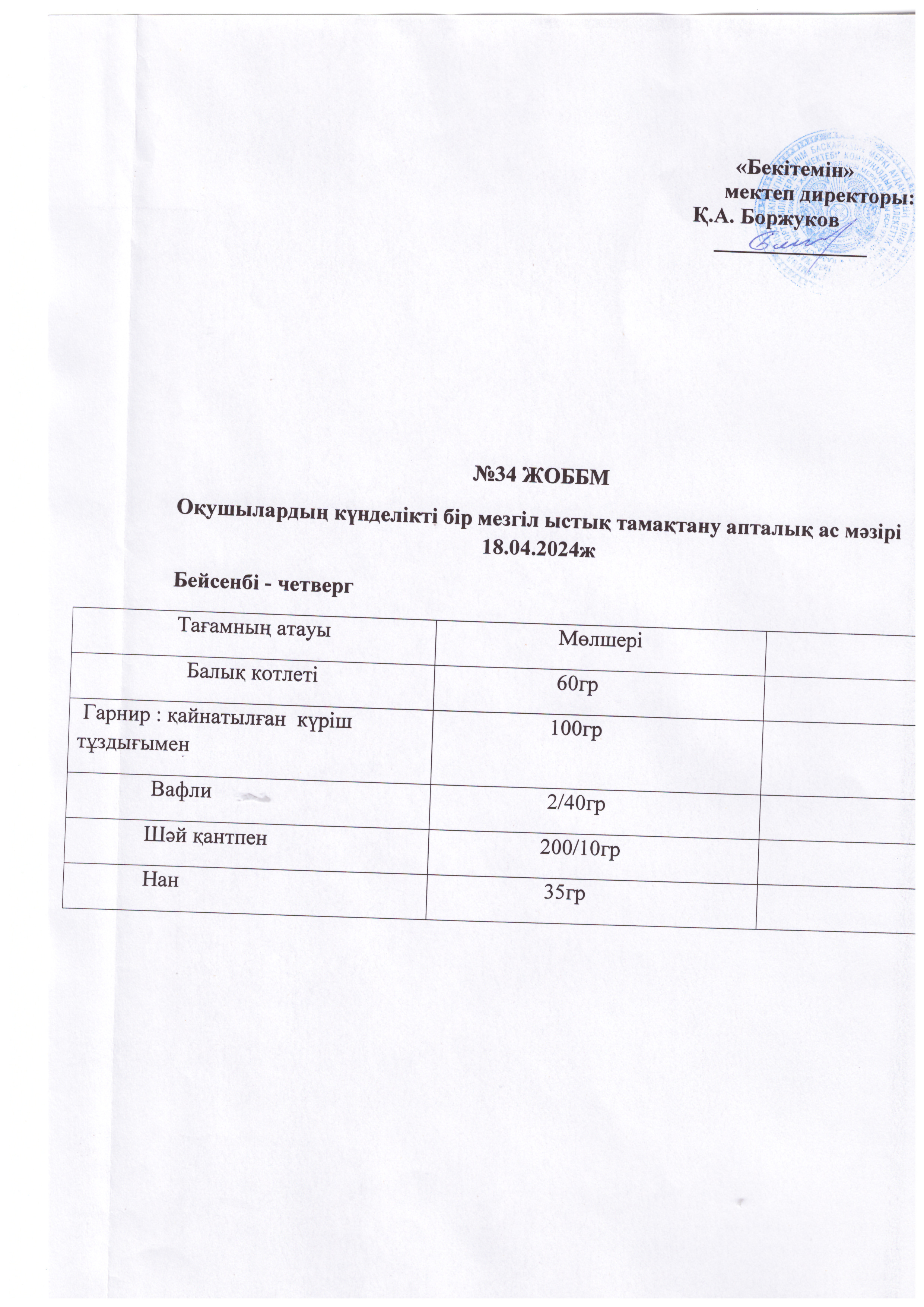 Ас мәзірі