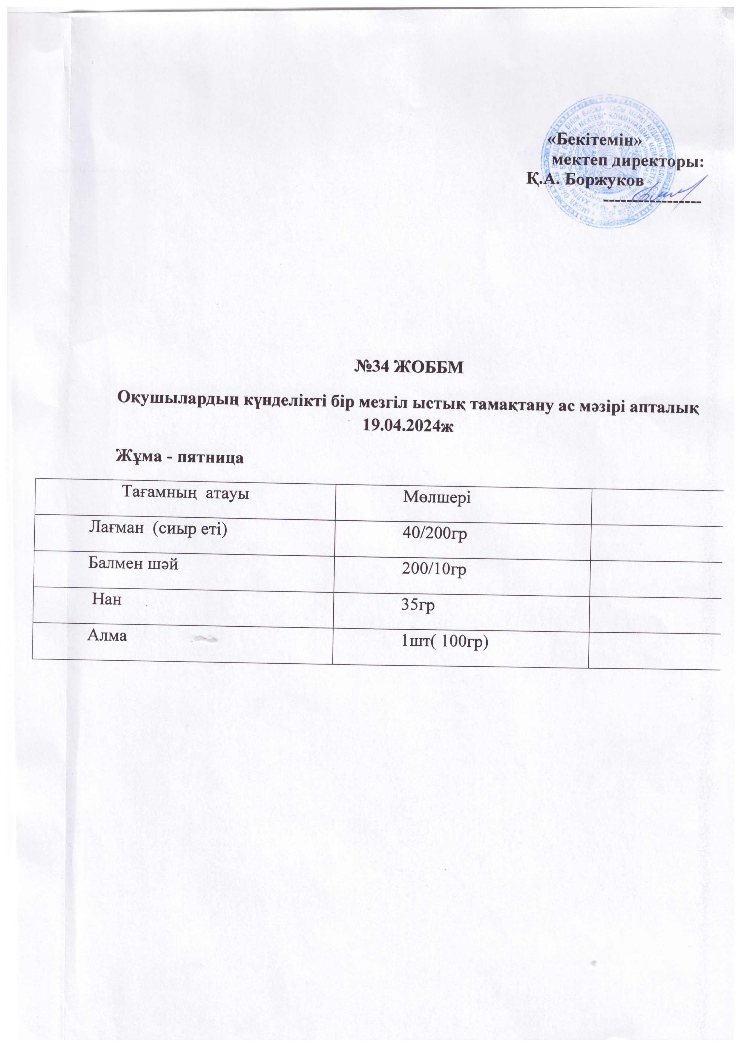 Ас мәзірі