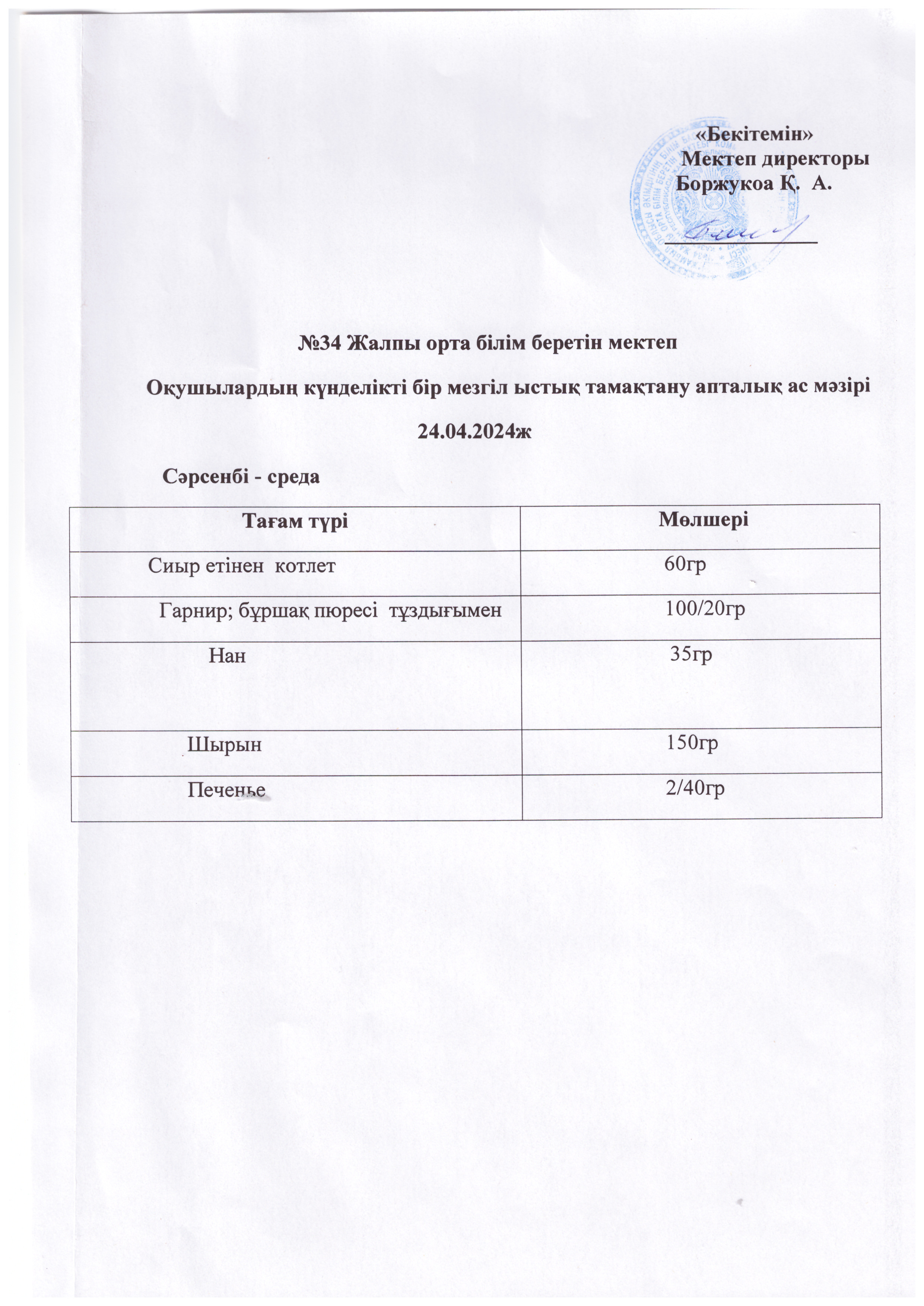 Ас мәзірі