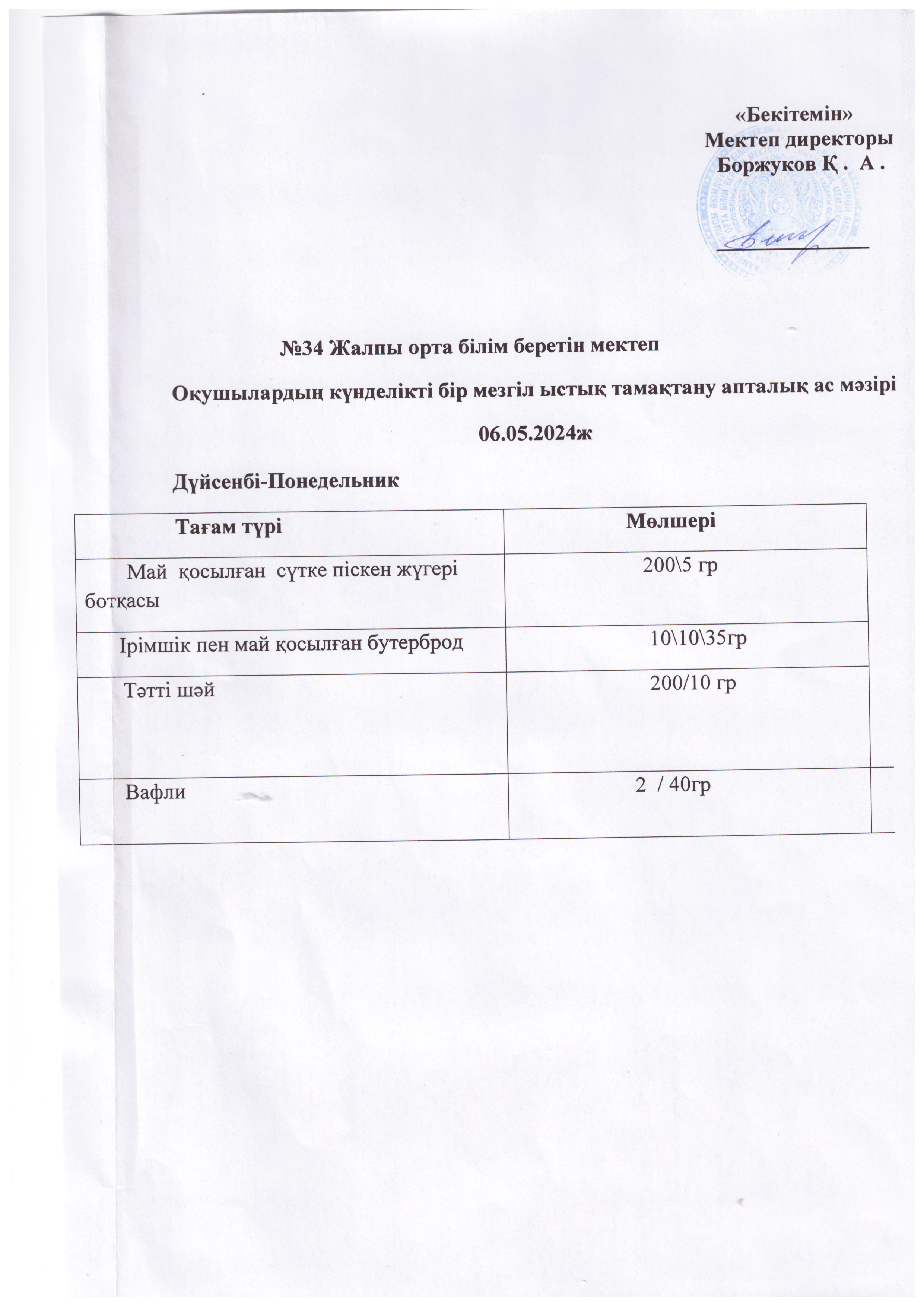 Ас мәзірі