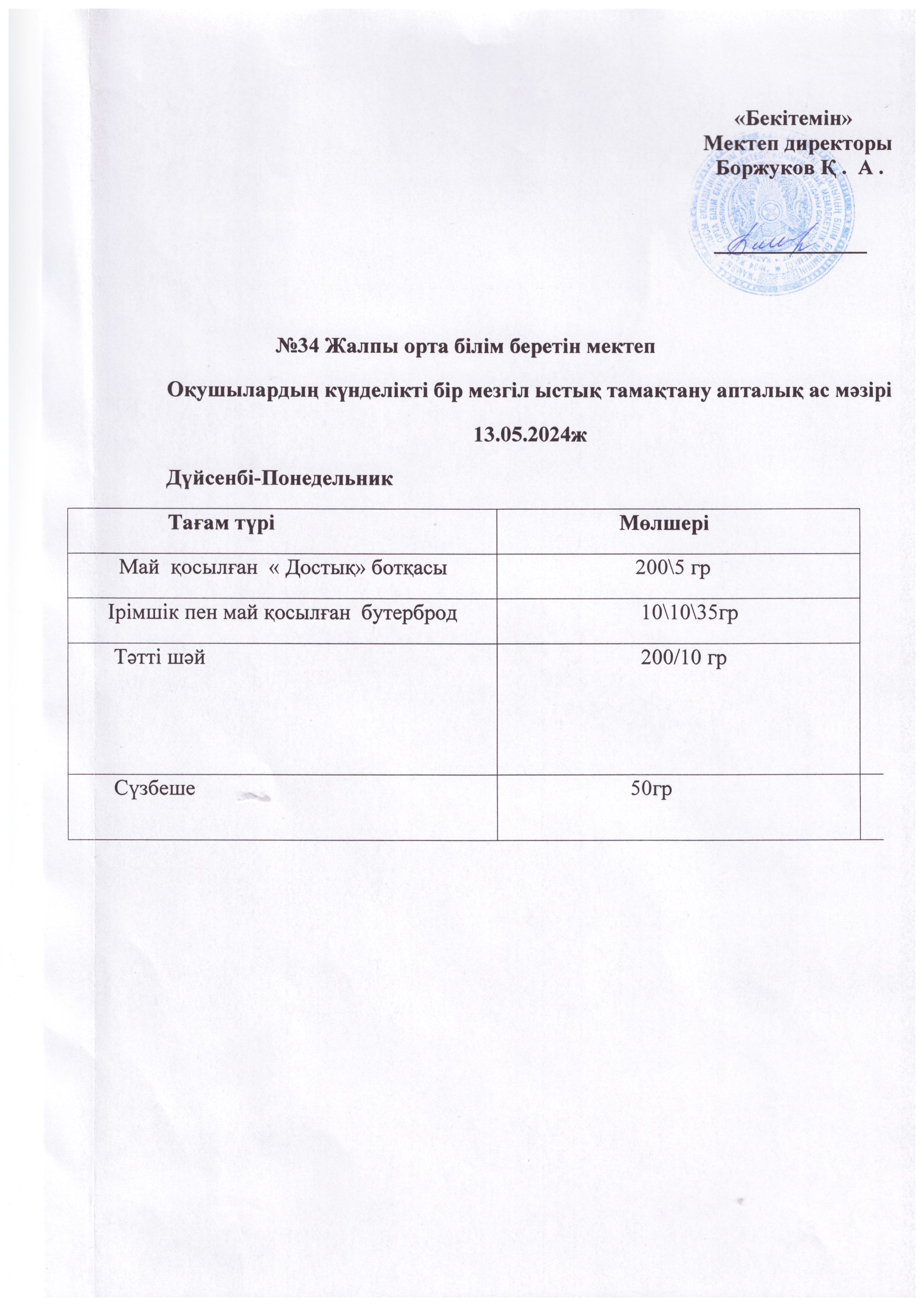 Ас мәзірі