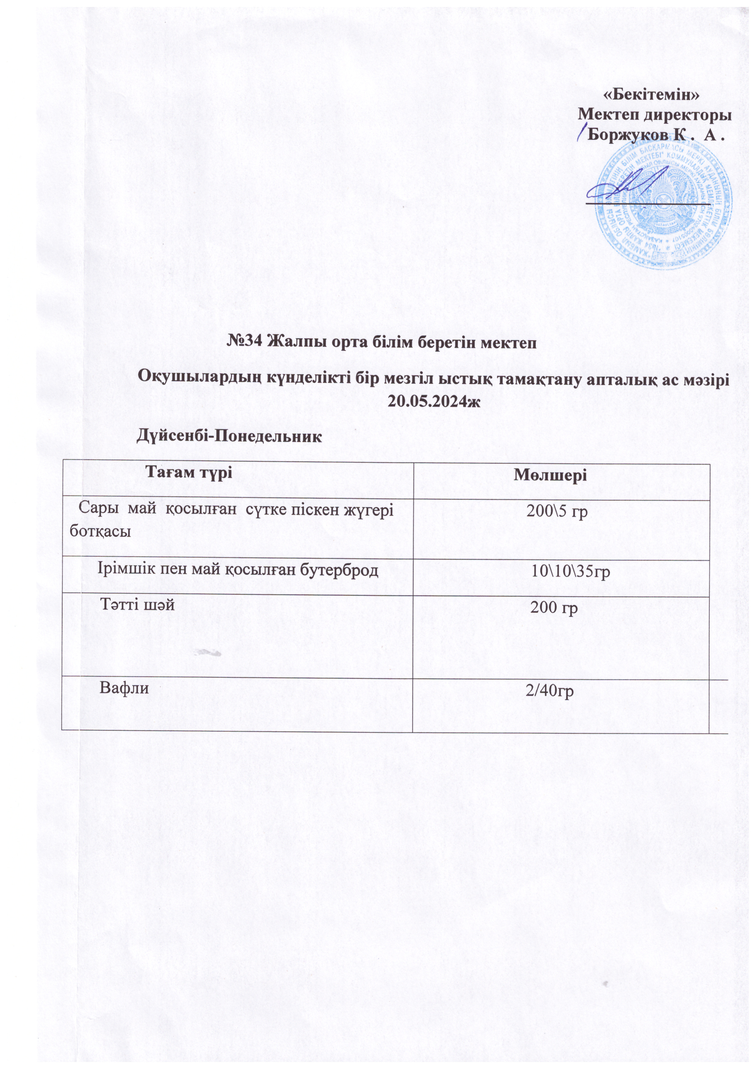 Ас мәзірі