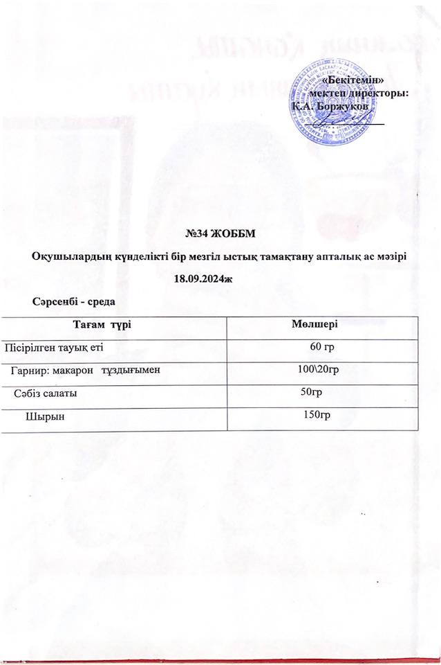 Ас мәзірі