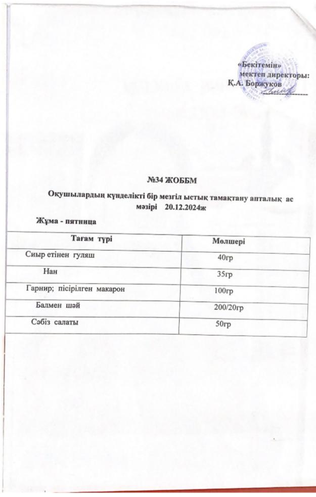 Ас мәзірі