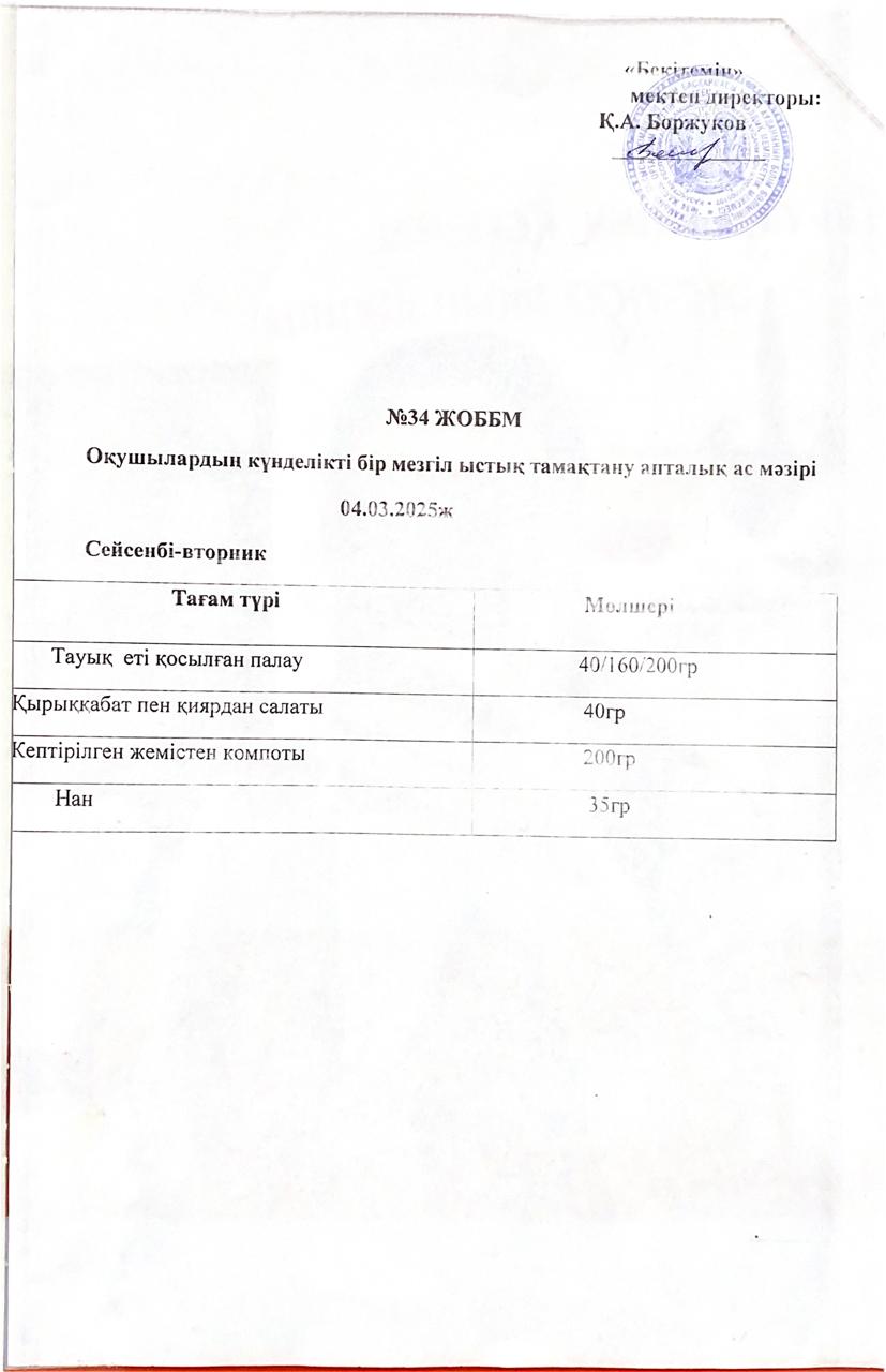 Ас мәзірі