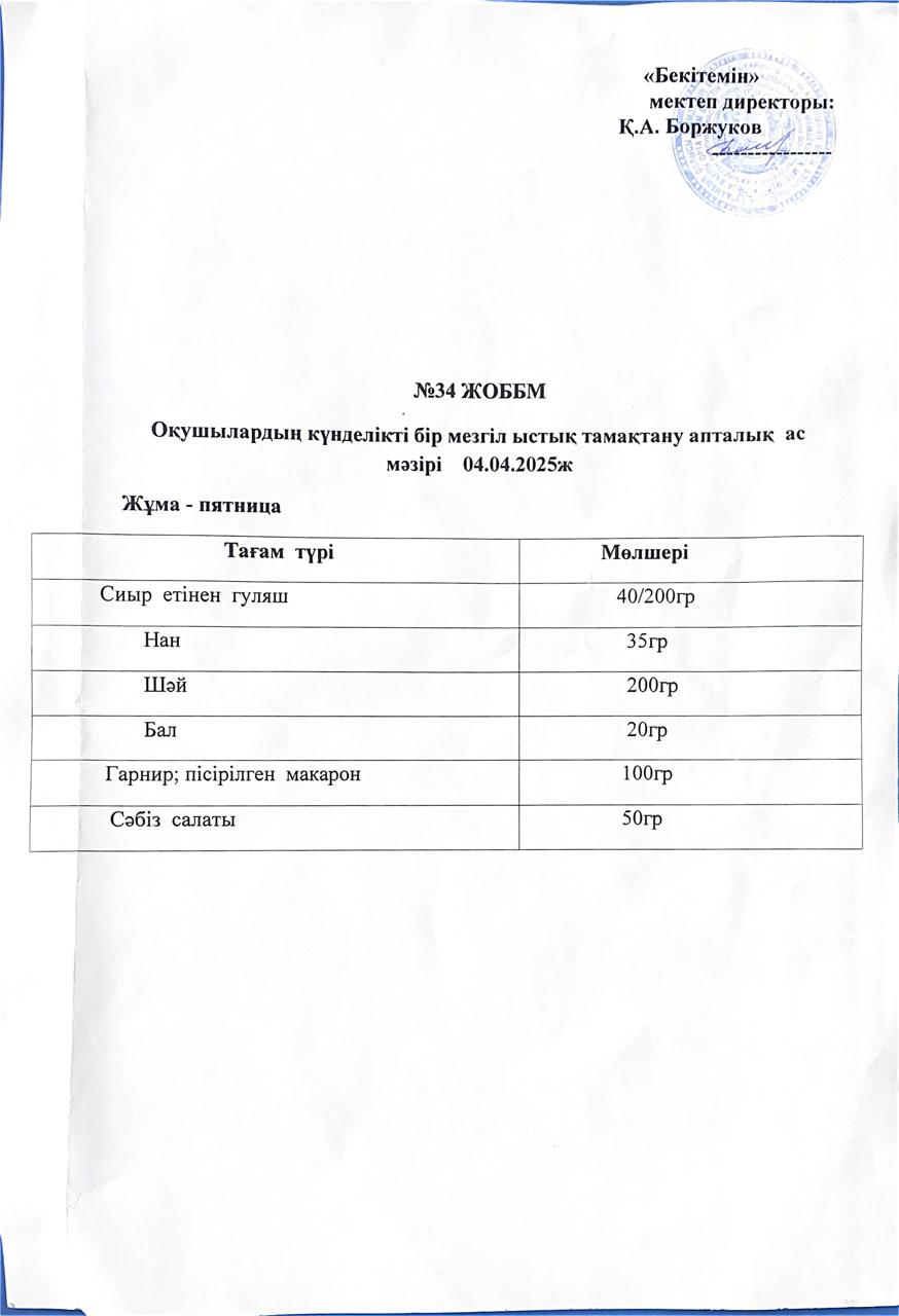 Ас мәзірі