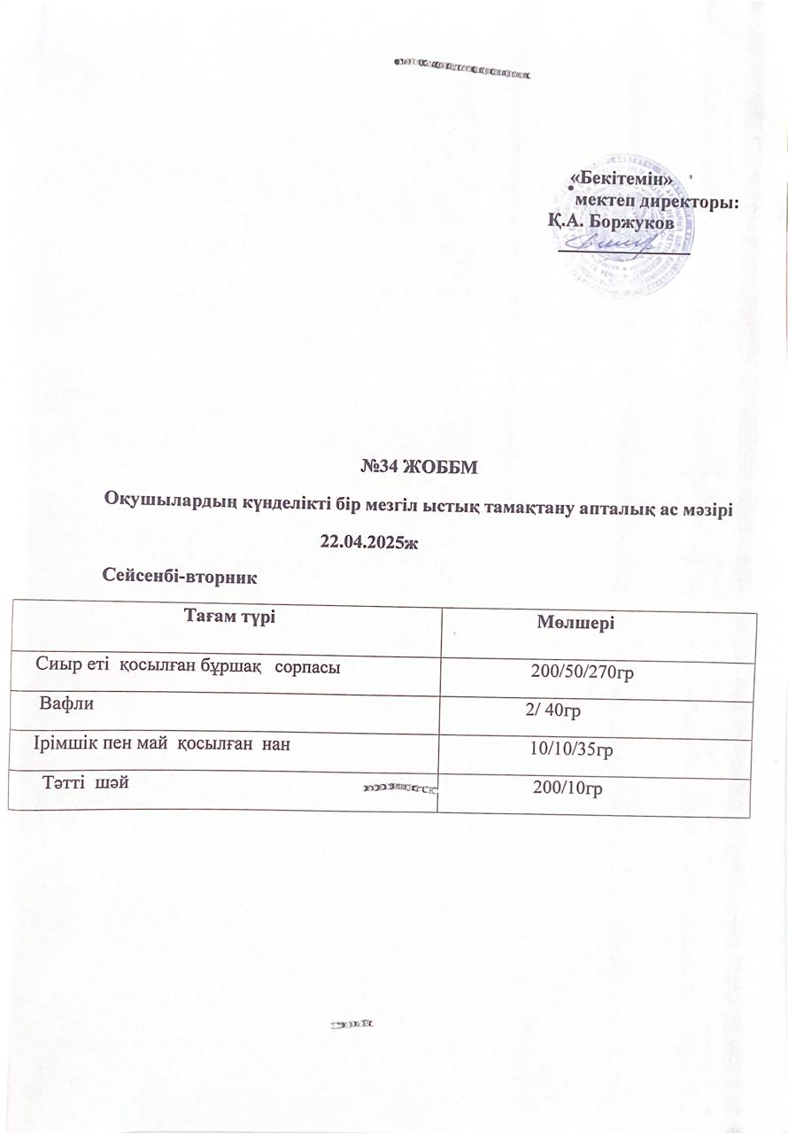 Ас мәзірі