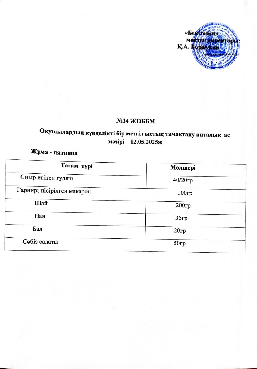 Ас мәзірі