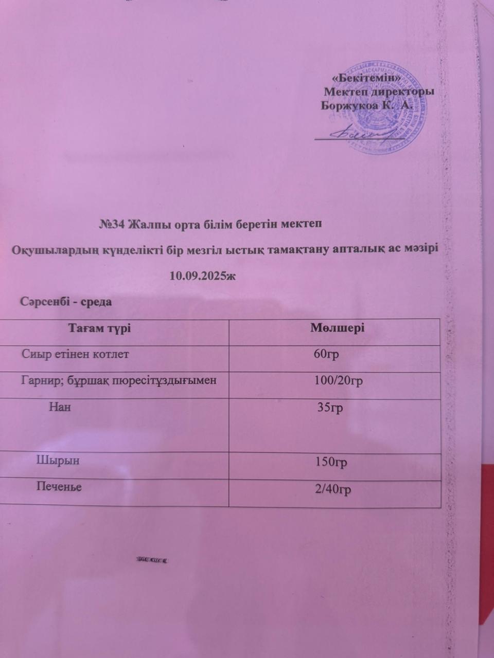 Ас мәзірі